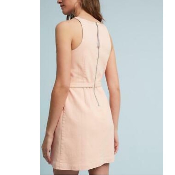 Anthropologie Holding Horses Pink Denim Regatta Wrap Dress Size 8 - Picture 3 of 15
